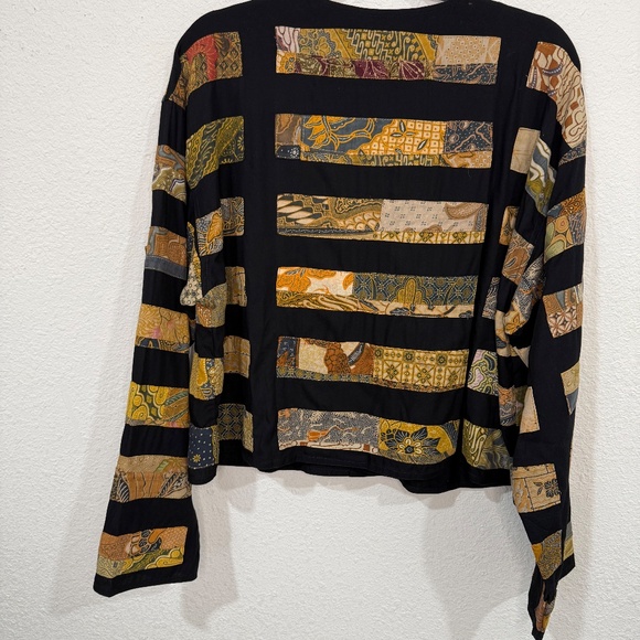 SOLD--Vintage Boho Indonesian Block Print Rayon Shirt Jacket--SOLD - Picture 4 of 9